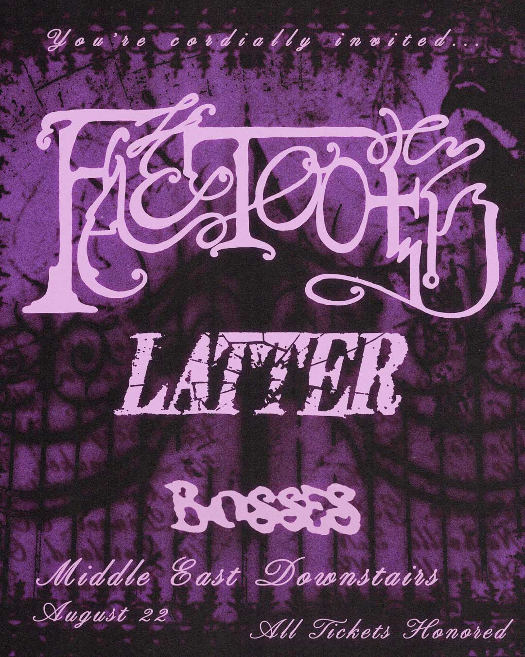FAETOOTH, LATTER, BOSSES – NEW DATE, ALL TICKETS HONORED | Event Image
